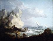Thomas Gainsborough Seashore with Fishermen Sweden oil painting artist